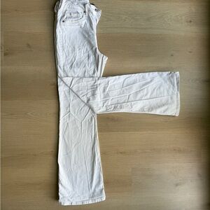 H&M High Waisted White Flare Jeans